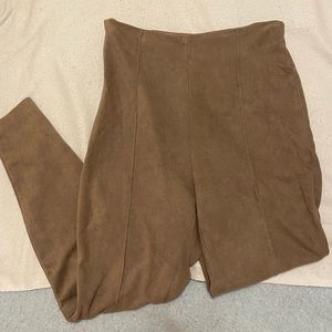 SHEIN Brown Suede Pants